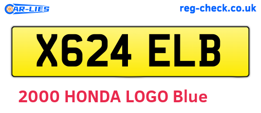 X624ELB are the vehicle registration plates.