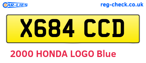 X684CCD are the vehicle registration plates.