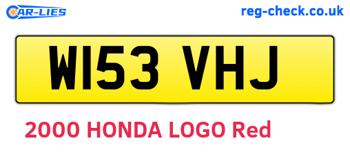 W153VHJ are the vehicle registration plates.