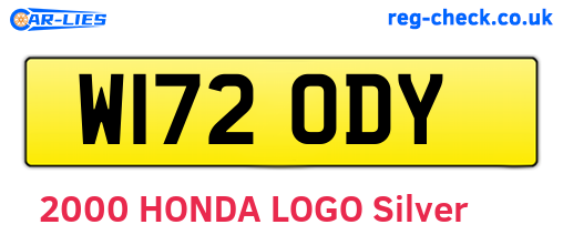 W172ODY are the vehicle registration plates.