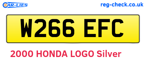 W266EFC are the vehicle registration plates.