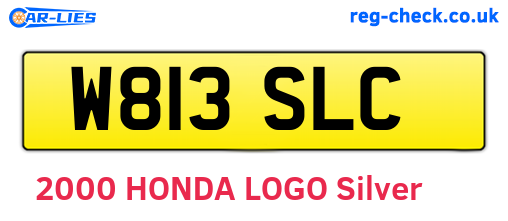 W813SLC are the vehicle registration plates.