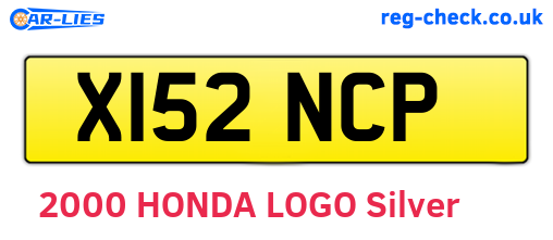 X152NCP are the vehicle registration plates.