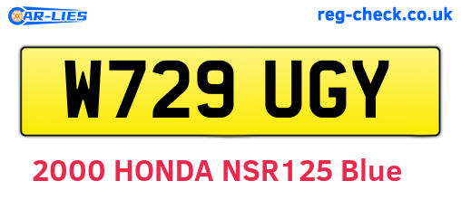W729UGY are the vehicle registration plates.