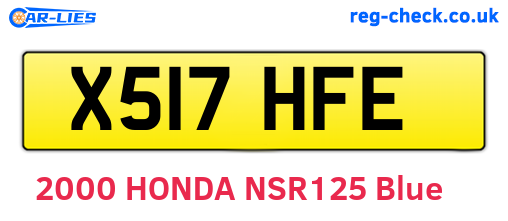 X517HFE are the vehicle registration plates.