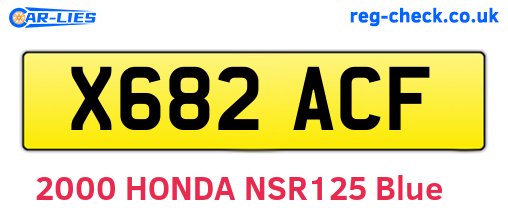 X682ACF are the vehicle registration plates.