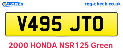 V495JTO are the vehicle registration plates.