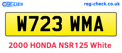 W723WMA are the vehicle registration plates.