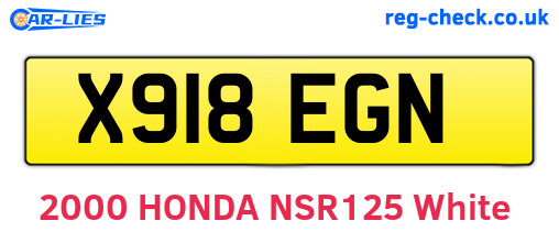 X918EGN are the vehicle registration plates.