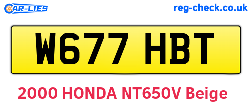 W677HBT are the vehicle registration plates.