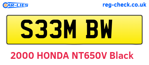 S33MBW are the vehicle registration plates.