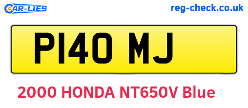 P14OMJ are the vehicle registration plates.