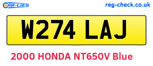 W274LAJ are the vehicle registration plates.