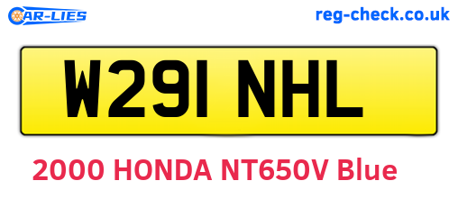W291NHL are the vehicle registration plates.