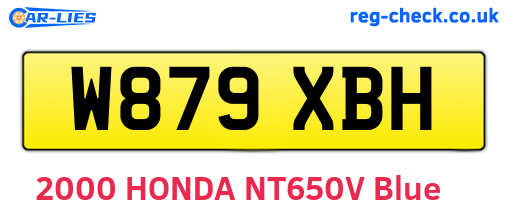 W879XBH are the vehicle registration plates.