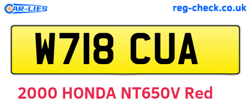 W718CUA are the vehicle registration plates.