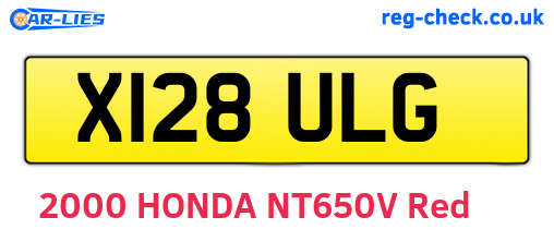 X128ULG are the vehicle registration plates.