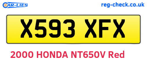 X593XFX are the vehicle registration plates.