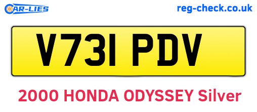 V731PDV are the vehicle registration plates.