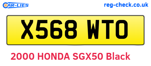 X568WTO are the vehicle registration plates.