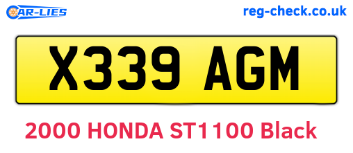 X339AGM are the vehicle registration plates.