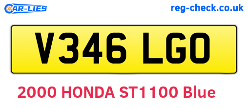 V346LGO are the vehicle registration plates.
