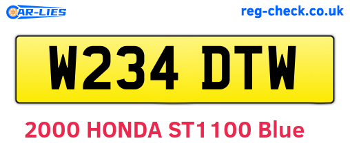 W234DTW are the vehicle registration plates.