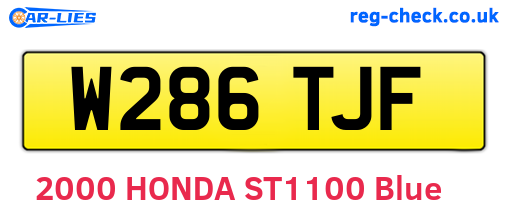 W286TJF are the vehicle registration plates.