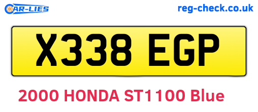 X338EGP are the vehicle registration plates.