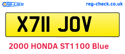 X711JOV are the vehicle registration plates.