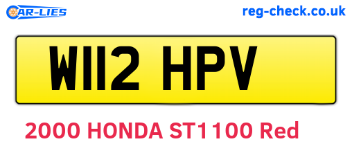 W112HPV are the vehicle registration plates.