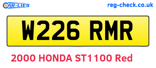 W226RMR are the vehicle registration plates.