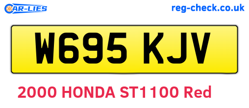 W695KJV are the vehicle registration plates.