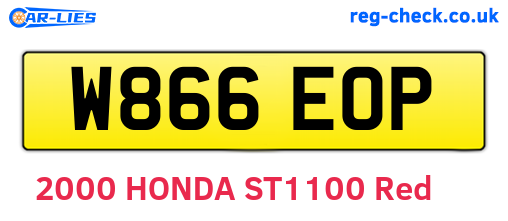 W866EOP are the vehicle registration plates.