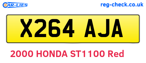 X264AJA are the vehicle registration plates.