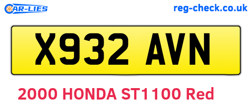 X932AVN are the vehicle registration plates.