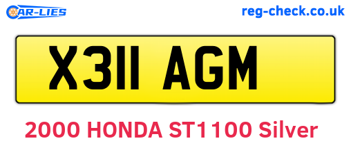 X311AGM are the vehicle registration plates.