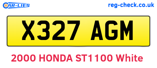 X327AGM are the vehicle registration plates.