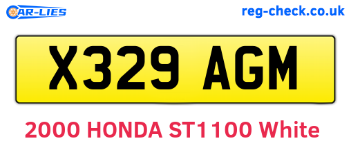 X329AGM are the vehicle registration plates.