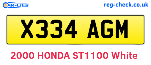X334AGM are the vehicle registration plates.