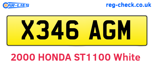 X346AGM are the vehicle registration plates.