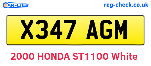 X347AGM are the vehicle registration plates.