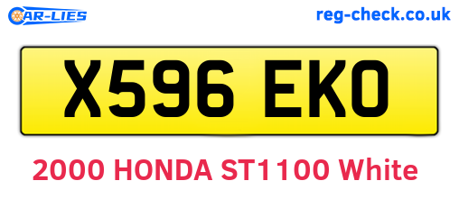 X596EKO are the vehicle registration plates.