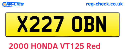 X227OBN are the vehicle registration plates.