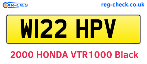 W122HPV are the vehicle registration plates.