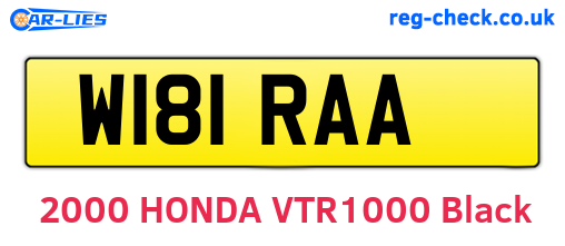 W181RAA are the vehicle registration plates.