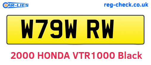 W79WRW are the vehicle registration plates.