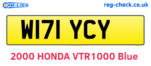W171YCY are the vehicle registration plates.