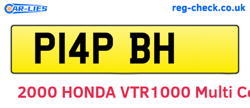 P14PBH are the vehicle registration plates.