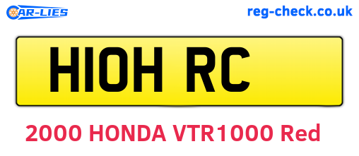H10HRC are the vehicle registration plates.